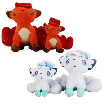 4styles 17-30 cm Alola Vulpix plyšové mäkké bábiky roztomilé anime zvierat bábiky hračky bavlna biela a červená dve farby si vybrať bábika kawaii