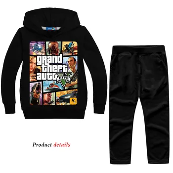 Z&Y 2-16Years Grand Theft Auto Gta V 5 Oblečenie Set sa Chlapci Mikiny a Nohavice Nastaviť Batoľa Dievčatá Oblečenie Deti Tepláková súprava Sportsuit