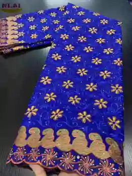 NIAI Afriky Nigérijský Suché Textílie, Čipky 2020 Vysoká Kvalita Bavlnenej Čipky Textílie Swiss Voile Čipky Vo Švajčiarsku S Kamennými XY3306B-6
