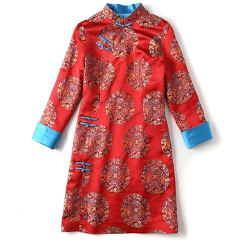 Čínsky nový rok vintage Cheongsams ženy červené šaty qipao