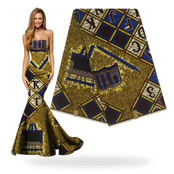 Naozajstný Vosk Batik Zaručené Skutočné Vosk 6yard/veľa list vzor Vosk Vysoko Kvalitný Afriky Textílie H8