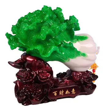 Vysoko Kvalitné Tradičné Jade Tvar Čínska Kapusta Živice Dekorácie, Ozdoby Na Stôl Darček Home Office Obchod Auto Dekorácie