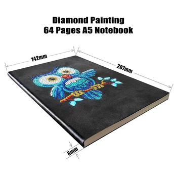 EverShine DIY Špeciálne Tvarované Diamond Výšivky Sova Notebook Rhinesontes Obrázky A5 Denník Kniha Diamond Mozaikové Obrazy Umenie