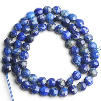 6 MM Prírodné Tvárou Lapis Lazuli Kameň Korálky Ploché Kolo Voľné Dištančné Korálky Pre Šperky, Takže DIY Náramky, Náhrdelník 15