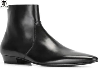 FR.LANCELOT 2020 Chelsea boots mužov semiš kožené topánky Britský Štýl reálnom Kožené členkové topánky vysokej top zip až mužov topánky