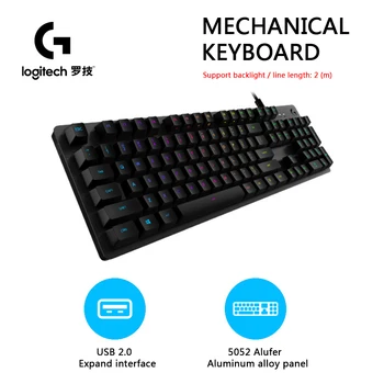 Logitech G512 LIGHTSYNC klávesnice, 104 Tlačidiel RGB Podsvietenie Mechanické Klávesnice Uhlíka Plné Funkčné Klávesy pre Hranie na POČÍTAČI