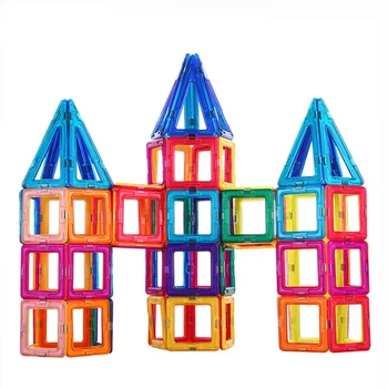 64-145pcs Magnetické Bloky tvar Radom Deti Stavebné Osvietil Budovy Montáž Hračky Vzdelávacie Plastové Techniku, Tehla