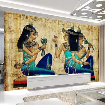 3D Tapety na Európsky Štýl Ručne maľované Starovekých Egyptských Údaje Nástenné Maľby Obývacia Izba TV Domova nástenné Maľby Abstraktných De Parede