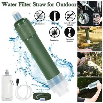 Vodný Filter Slamy Prenosný Systém Filtrácie 2-polohová Vody Čistička Prežitie Výstroj pre Kempovanie Turistika Horolezectvo a Núdzové