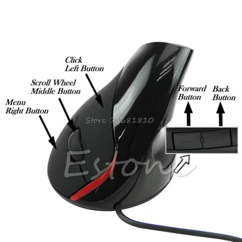 Ergonomický Dizajn USB Vertikálne Optická Myš Zápästie Uzdravenie Pre Počítač PC, Notebook