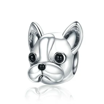 Reálne 925 Sterling Silver Dog Hlavu Charms Fit Pôvodné Pandora Náramok Korálky DIY Šperky Pre Ženy
