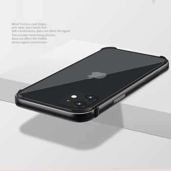 Nárazník puzdro Pre iPhone 11 Pro Max Luxusné Silikónové Kovového Hliníka Pre iPhone 12 Pro Max XS XR 6 6 7 8 Plus SE Telefón Príslušenstvo