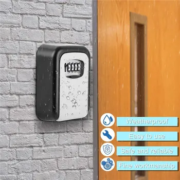 4 Číslice Na Stenu Zakrivené Key Card Heslo Zadajte Zvládnuť Bezpečné Kľúčové Políčka Password Lock Zdobené Šifrovacie Kľúče, Skladovacie Škatule Auta