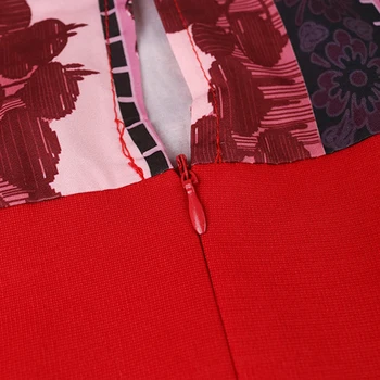 Ženy Bodycon Šaty Patchwork Vytlačené Svietidla Rukávy Elegantné Office Dámy Pracovné Oblečenie Na Jar Nové Módne Africkej Ženy 2021