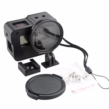 Hliníkové Gopro Hero 5 prípade Kamery Príslušenstvo Ochranné klietky Zliatiny Bývanie Prípade Kryt Kovový rám +UV filter pre Go Pro hero5