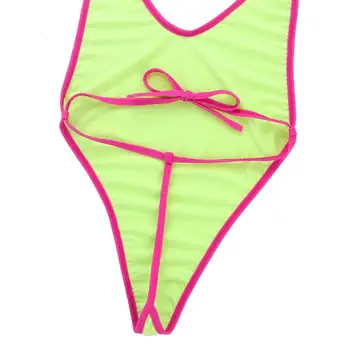 Dámske Mikro Celých Plaviek Bikiny, Plavky G-string Tangá Bikini Plávanie Oblek s uväzovaním za Krk High Cut Remeň Plávať Kombinézu