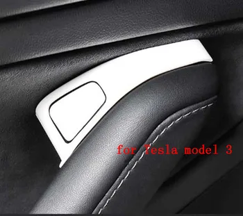 Auto Door Unlock Tlačidlá Dekorácie Kryt Ochranný Výbava Pre Tesla Model 3 bielej farby, Interiérové Doplnky