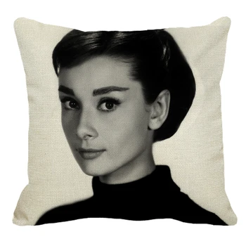 XUNYU Krásne Britské Lady Audrey Hepburn Vzor Obliečky, Dekorácie obliečka na Vankúš Vankúš Sofa Pás obliečka na Vankúš XL045