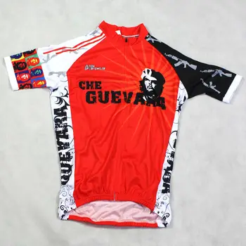 Muži Rukáv Cyklistika Dres Che Guevara Plný Zips Bicykel / Bicykle Vonkajšie Tričko Červené Cyklistické Odevy 17 Lete maillot Ropa Cicl