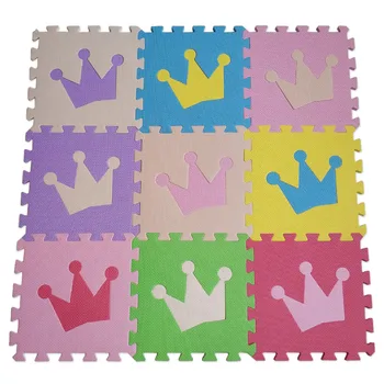 Meitoku baby EVA penové puzzle hrať mat/ Crown Spriahnuté Cvičenie podlahy, koberce, Dlažba, Koberec pre deti,Each32cmX32cm 1cmThick