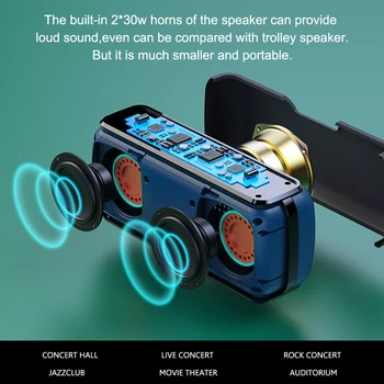 XDOBO X8 5.0 Bluetooth 60W Prenosný Reproduktor Hlboké Basy Soundbar s IPX5 Vodotesný Reproduktor 360° Priestorovým Zvukom Hlasový Asistent