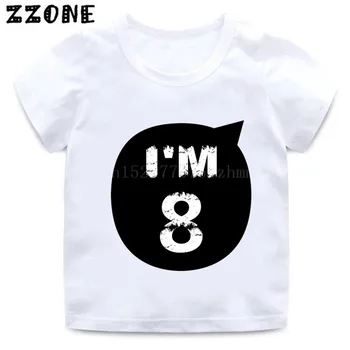 Chlapcov a Dievčatá 1 2 3 4 5 6 7 8 9 10 Roky Počet Narodeniny T Shirt Deti predstavujú Dieťa T-shirt Kostým pre Deti Topy,HKP5276