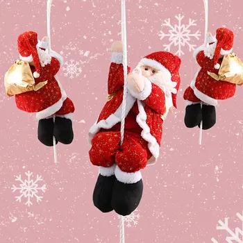 Santa Claus Elektrické Lezenie Na Rebrík Hračka Vianočné Dekorácie Na Vianočný Strom Vnútorné Vonkajšie Steny Okna Visí Ozdoba Interiéru