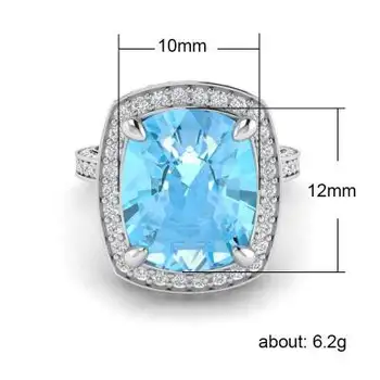 Huitan Luxusné Sky Blue Zirkón Kameň Snubné Prstene Pre Ženy Vintage Výročie Darček Pre Ženu Elegantné Šperky, Zásnubné Krúžok