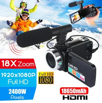 Fotoaparát Profesionálne Video 4K HD Videokamera Nočné Videnie 3.0 Palcový Dotykový LCD Displej Fotoaparát 18x Digitálny Zoom Kamera s Mikrofónom