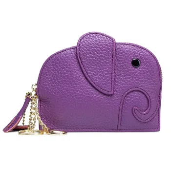 Nové Mini slon peňaženky roztomilé lady mince kabelku mäkkej hovädzej kože lady taška na zips, malé peňaženky pravej kože farbou peňaženky