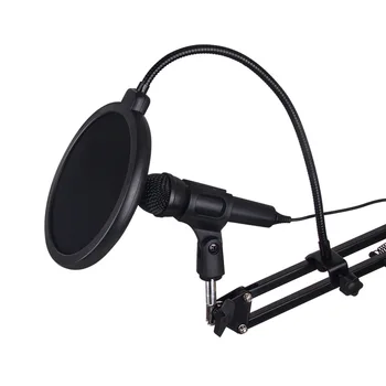 Odolné Dvojité Vrstva Čelné sklo Štúdio Mikrofón Flexibilné Vietor Obrazovke Maska Mic Pop Filter Bilayer Štít pre Rozprávanie Nahrávanie