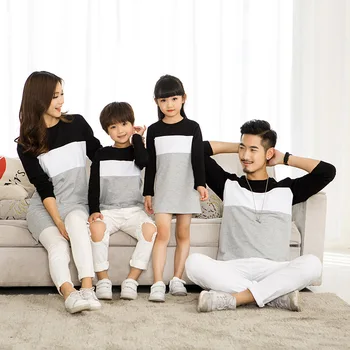 Rodina Vzhľad Matka, Dcéra Šaty 2020 Rodiny Oblečenie Otca, Syna T-Shirt Bavlna Patchwork Prekladané Rodiny Zodpovedajúce Oblečenie