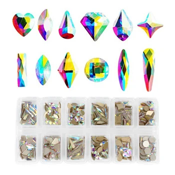Profesionálne Multi Tvar DIY Nechtov Umenie AB Kamienkami Crystal Dekorácie Holografické na Nechty, Glitter Flitrami Iskrivý 3D Nail Art