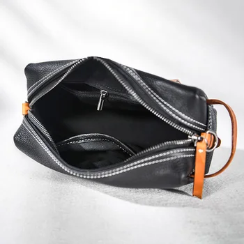 AETOO prvá vrstva cowhide muž cross-body ruky tašku, dual-používať malé tašky, kožené multi-funkčné trend carry-on taška