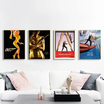 Vytlačí Plagáty 007 Filmový Herec Plagát na Stenu Umelecké Plátno na Maľovanie pre Miestnosti, Dekoratívne Domova