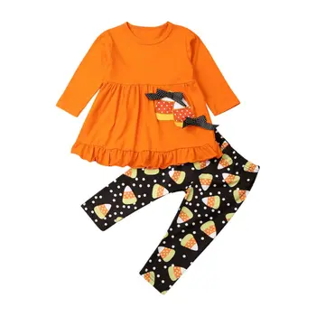 1-5Years Halloween Batoľa, Dieťa Dievča Oblečenie Set T-shirt Topy, Tuniky + Bodka Nohavice Legíny Dieťa Dievčatá Kostým