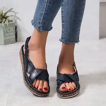 Sandále ženy 2020 lete nové dámske topánky klinu náklonu veľkých veľkosť dámske topánky Amazon výbuchu modely, sandále a papuče wom