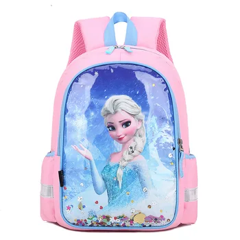 Disney princezná batoh dievčatá Mrazené Elsa školské tašky deti cestovný batoh sequin