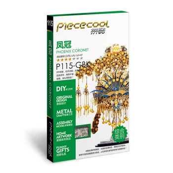 Piececool 3D Kovov Puzzle Phoenix Coronet Model DIY 3D Laser Cut Zostaviť Skladačka Hračky, Stolné dekorácie DARČEK Pre Deti Dospelých