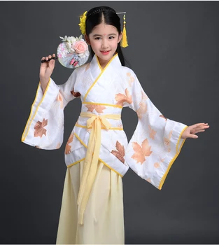 Čínske Tradičné Šaty pre Deti, Biela, Zelená, Žltá, Levanduľová Dospelých Detí Čínske Šaty Dievča Ming Tang Hanfu Cosplay