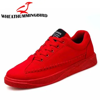 Nové módne Leto, Jeseň mužov bežné tenisky Plátno šnurovacie topánky chlapci priedušná soft black red shoes MB-53