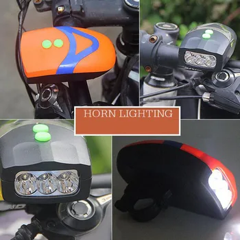 3 LED Bicykel Predné Svetlo Svetlometu Cyklistické Svietidlo na Bicykel Predné Svetlá s Bicyklov Upozornenie Bell