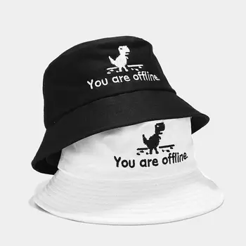 2020 Tvorivé Chybové Stránky, Vedierko Hat Unisex Skladacia Dinosaura Bob Spp Hip Hop Gorros Mužov Letné Čiapky Panama Rybárske Vedierko Hat