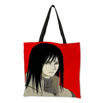 B06124 Japonské Anime Naruto Tlač Dámske Kabelky Tote Bag Uchiha Sasuke Dámy Nakupovanie Strane Tašky 2019