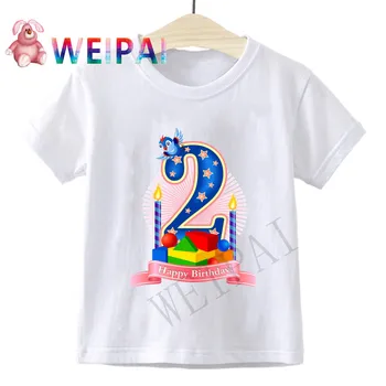 Deti Roztomilý Narodeniny Číslo 2 Cartoon Print T Shirt Deti som 2 Oblečenie T-shirts Boy&Girl Zábavné 2 Rokov Darček Tričko Detské