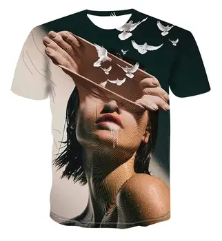 Hot predaj trendy 3D T-shirt výtvarné umenie obrázok / cartoon t-shirt pánske módne všestranný Ulici v pohode top s-6xl