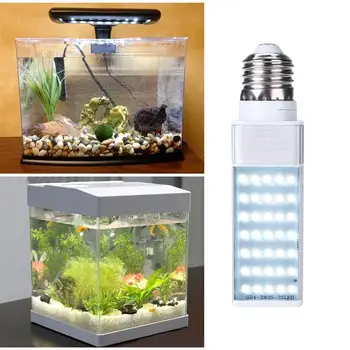 UEETEK 7W E27 LED úsporná Žiarivka, Aby sa Zmestili Všetky Ryby Pod A Rýb Box Akvária White Fish Tank Horizontálne Plug Kukurica Svetlo