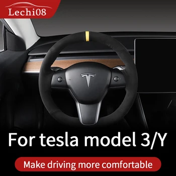 Kožený volant coverfor Tesla model 3 príslušenstvo/auto príslušenstvo model 3 tesla tri tesla model 3 model3 tesla model y