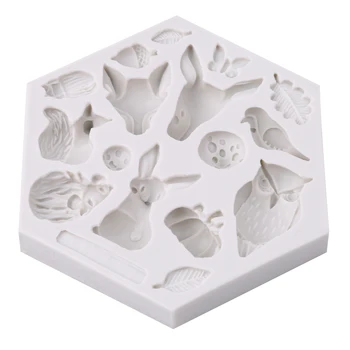 1PC 3D Lesných Zvierat, Plesne, Silikónové Formy Les Tortu Dekoratívne Formy Nástroje Cake Zdobenie Fondant Plesní