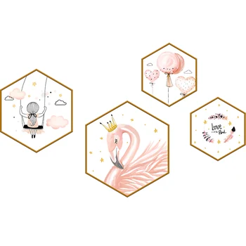 [shijuekongjian] Flamingo Zvierat Samolepky na Stenu DIY Karikatúra Holka Stenu pre Deti, Spálne, Obývacia Izba, Dom Dekorácie